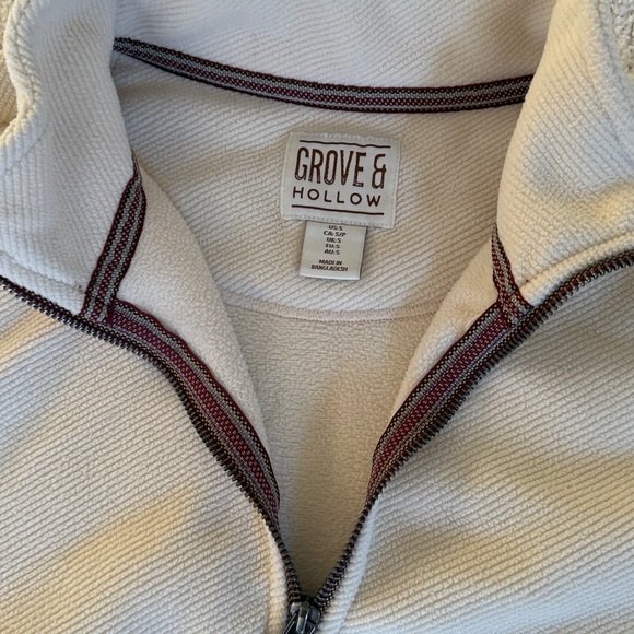 Grove & Hollow Men's Cream Half-Zip Sweater Pullover Size Small - Picture 3 of 8